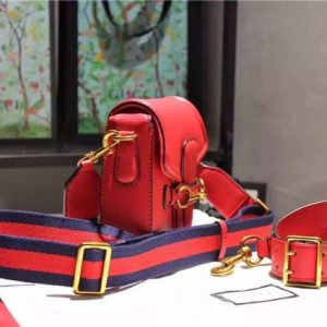 Gucci Small Lady Web Leather Shoulder Replica Bag (Varied Colors)