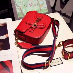 Gucci Small Lady Web Leather Shoulder Replica Bag (Varied Colors)