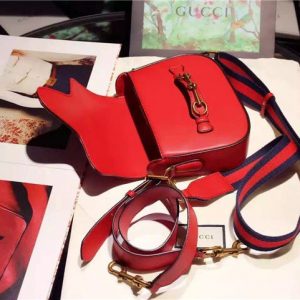 Gucci Small Lady Web Leather Shoulder Replica Bag (Varied Colors)