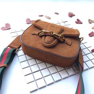 Gucci Small Lady Web Suede Shoulder Bag