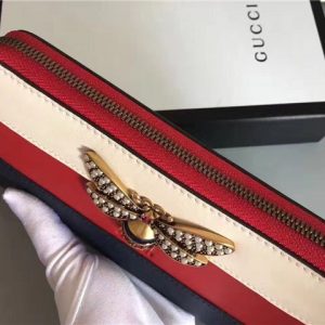 Gucci Queen Margaret Leather Zip Around Wallet (Varied Colors)