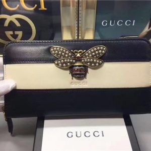 Gucci Queen Margaret Leather Zip Around Wallet (Varied Colors)