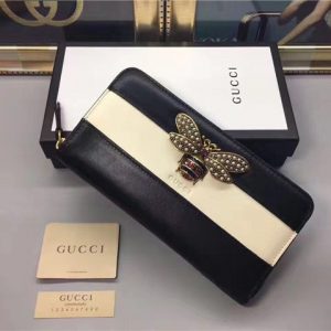 Gucci Queen Margaret Leather Zip Around Wallet (Varied Colors)