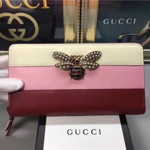 Gucci Queen Margaret Leather Zip Around Wallet (Varied Colors)