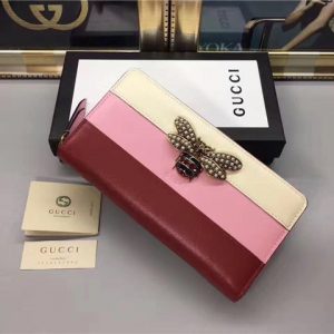 Gucci Queen Margaret Leather Zip Around Wallet (Varied Colors)