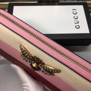 Gucci Queen Margaret Leather Zip Around Wallet (Varied Colors)