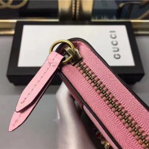 Gucci Queen Margaret Leather Zip Around Wallet (Varied Colors)