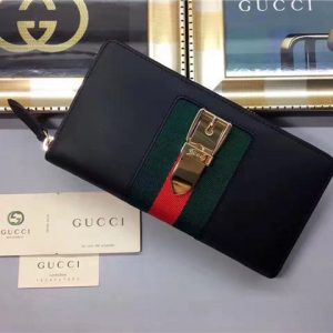 Gucci Sylvie Leather Zip Around Wallet (Varied Colors)