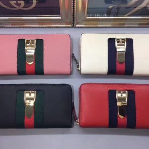 Gucci Sylvie Leather Zip Around Wallet (Varied Colors)