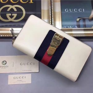 Gucci Sylvie Leather Zip Around Wallet (Varied Colors)