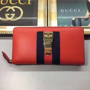 Gucci Sylvie Leather Zip Around Wallet (Varied Colors)