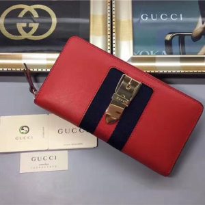 Gucci Sylvie Leather Zip Around Wallet (Varied Colors)