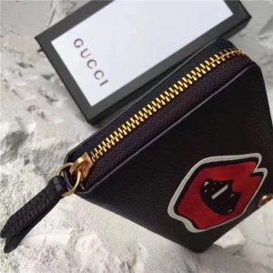 Gucci Leather Zip Around Wallet With Mouth (2 Colors)