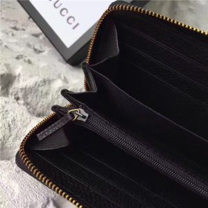 Gucci Leather Zip Around Wallet With Mouth (2 Colors)