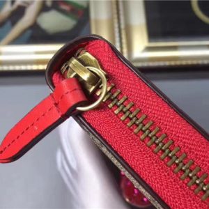 Gucci GG Supreme Zip Around Wallet With Cherries