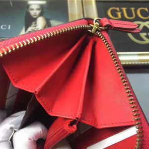 Gucci GG Supreme Zip Around Wallet With Cherries