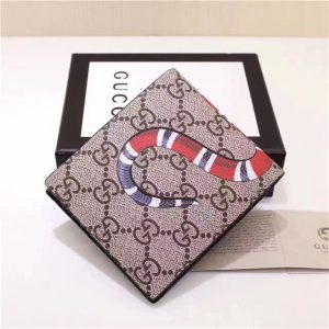 Gucci Snake Print GG Supreme Wallet