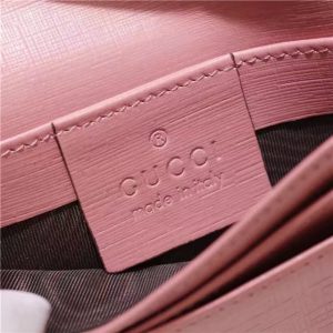 Gucci Card Case With Embroidered Face Pink