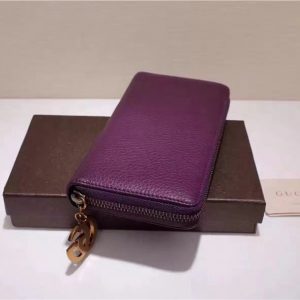 Gucci GG Marmont Purple Leather Wallet