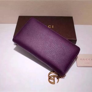 Gucci GG Marmont Purple Leather Wallet