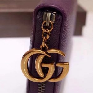 Gucci GG Marmont Purple Leather Wallet