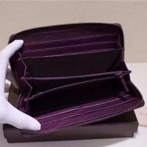 Gucci GG Marmont Purple Leather Wallet