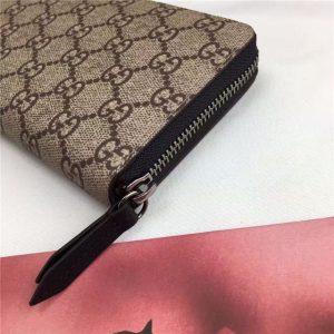 Gucci GG Supreme Zip Around Wallet Bee Print