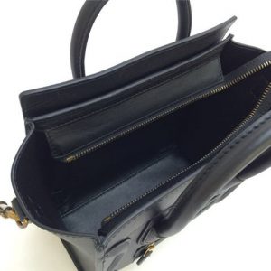 Celine Nano Luggage Black Smooth Leather
