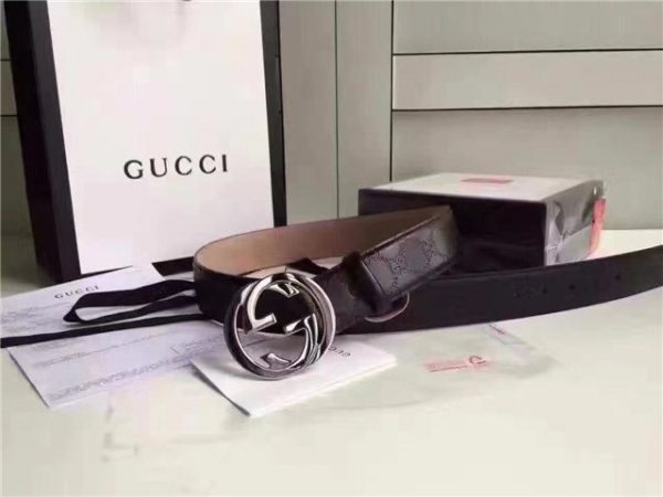 Gucci GG Signature Leather Replica Belt (Varied Colors)