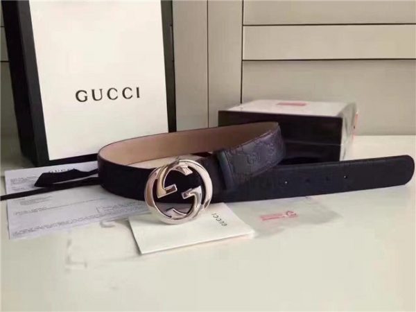 Gucci GG Signature Leather Replica Belt (Varied Colors)