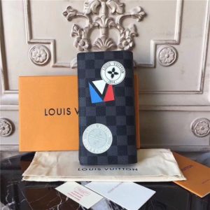 Louis Vuitton Brazza Wallet Damier Graphite Stickers