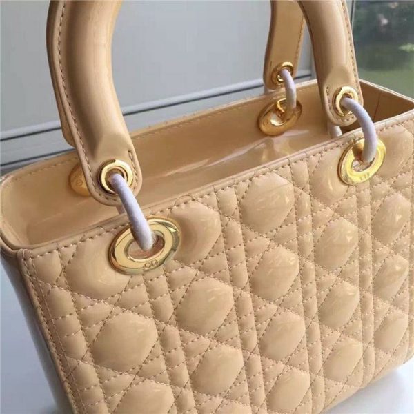 Christian Dior Lady Dior Medium Patent Leather Quilted Bag-Gold Hardware (Varied Colors)