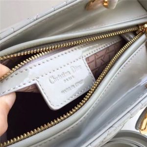 Christian Dior Lady Dior Medium Patent Leather Quilted Bag-Gold Hardware (Varied Colors)