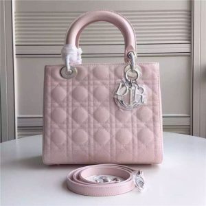 Christian Dior Lady Dior Medium Patent Leather Quilted Bag-Silver Hardware (Varied Colors)