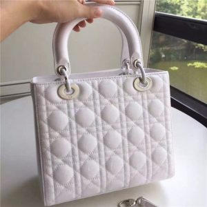 Christian Dior Lady Dior Medium Patent Leather Quilted Bag-Silver Hardware (Varied Colors)