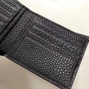 Bottega Veneta Bi-Fold Wallet Black Pebbled Leather