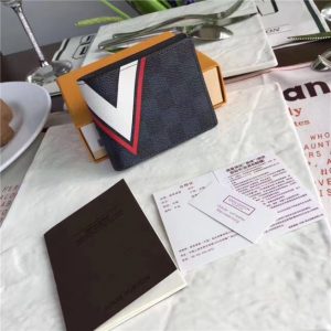 Louis Vuitton Slender Wallet Damier Cobalt LV Cup Rouge