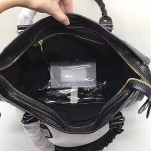 Balenciaga Classic Large Lambskin City Tote Bag Black