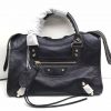 Balenciaga Classic Small Lambskin City Tote Bag Black