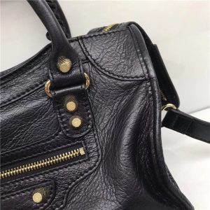 Balenciaga Classic Small Lambskin City Tote Bag Black