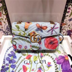 Gucci Unskilled Worker GG Marmont Shoulder Bag Jeanie’s Garden Leather