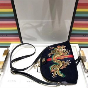 Gucci Ophidia Embroidered Small Shoulder Bag Suede