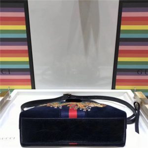 Gucci Ophidia Embroidered Small Shoulder Bag Suede