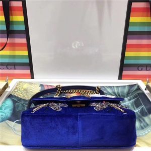 Gucci GG Marmont Embroidered Velvet Mini Bag Dragonfly