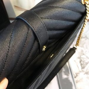 Yves Saint Laurent Cassandre Large Caviar Shoulder Black Bag