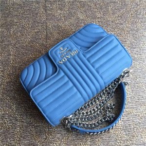 Prada Diagramme Leather Replica Shoulder Bag (Varied Colors)