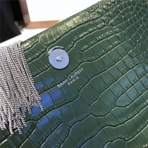 Yves Saint Laurent Medium Kate Tassel Chain Bag Crocodile Embossed Shiny Leather (Varied Colors)