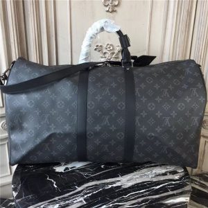 Louis Vuitton Keepall Bandouliere 55 Fake Monogram Eclipse Canvas