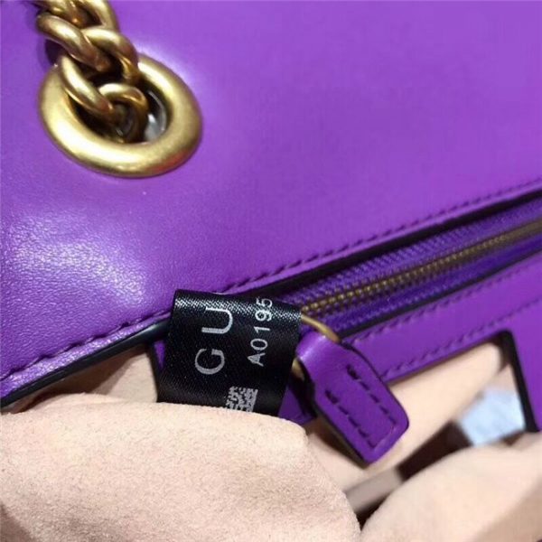 Gucci GG Marmont Matelasse Small Shoulder Bag Purple Leather