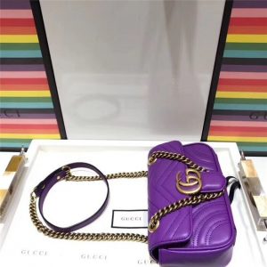 Gucci GG Marmont Matelasse Mini Bag Purple Leather